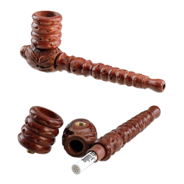 Mangoholzpfeife mit Aktivkohlefilteradapter 2-tlg