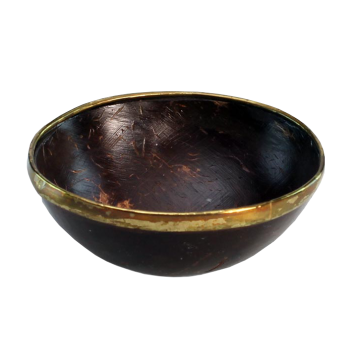Bröselschale Kokos mit Messingrand