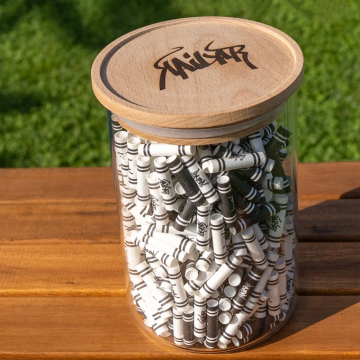 Cellulose Slim Aktivkohlefilter im Glas