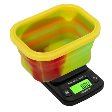 SBM-100 Mini Silicone Bowl Scale ""Rasta"", 0.01x100g