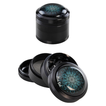 Mandala Dome Schwarz Alu-Grinder, 50mm, 4-tlg