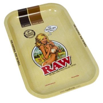 Dreh-Tablett Gross Rolling Tray RAW Girl