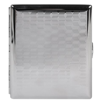 Zigaretten-Etui chrom gemustert, 80mm