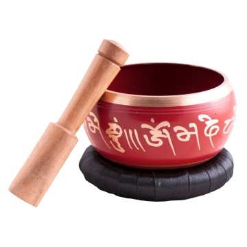 Klangschale Lotus rot in Geschenkbox