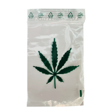 Schnellverschlußbeutel Hanfblatt 60x80mm, 100Stk.