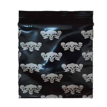 Schnellverschlußbeutel Totenkopf 35x35mm, 100Stk.