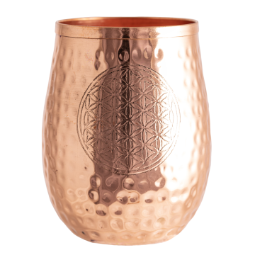 Kupfertrinkbecher Blume des Lebens, 450ml