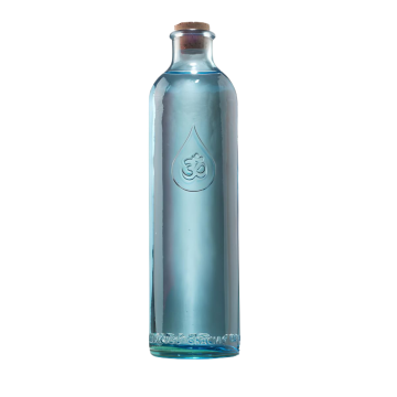 OmWater Wasserflasche – 1.2L Karaffe aus blauem Recyclingglas