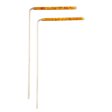 Brass divining rod with copper handle, 22cm, 2pcs