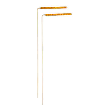 Brass divining rod with copper handle, 34cm, 2pcs