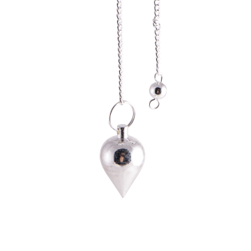 Tropfenpendel – Messing, versilbert, 24mm