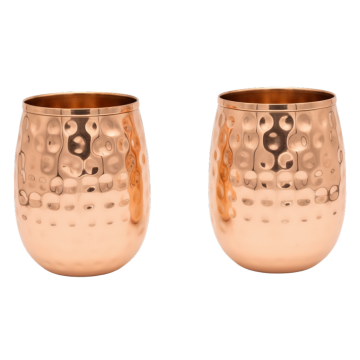 Kupfertrinkbecher gehämmert, 350ml, 2 Stk.