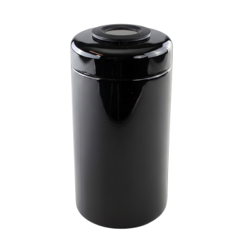 Violettglasdose mit Hygro- + Thermometer, 200ml