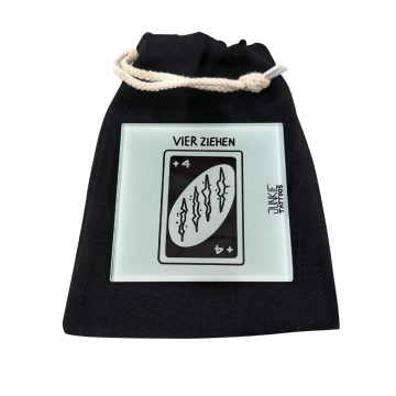 4 Ziehen - Robustes Echtglas Brettchen, 10x10cm