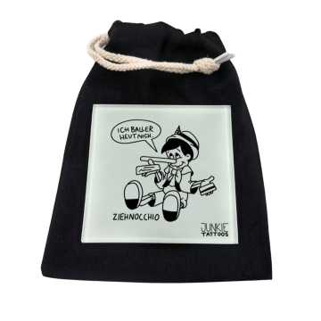 Ziehnocchio - Robustes Echtglas Brettchen, 10x10cm