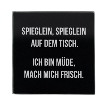 Spieglein - Robustes Echtglas Brettchen, 10x10cm