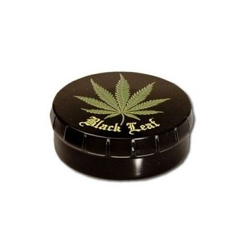 Dose Rund Black Leaf Schwarz/Grün