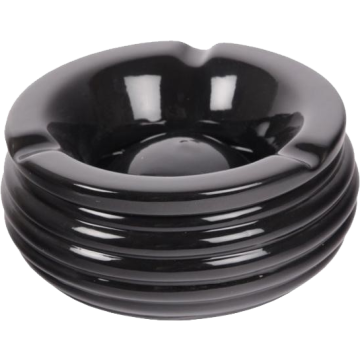 Windascher Keramik-Schwarz mit Rillen 14cm